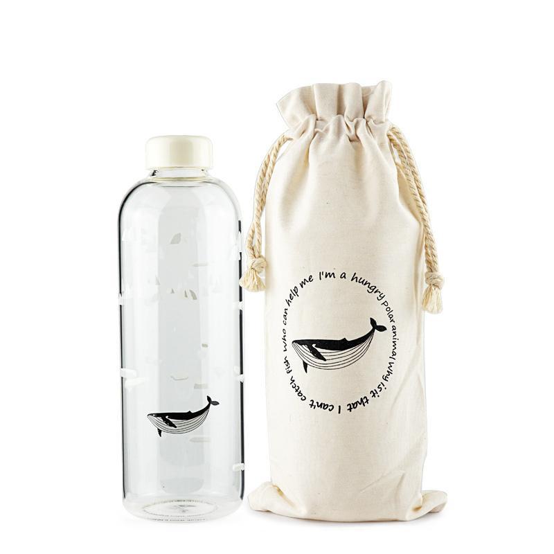 1L Ocean Series Glass Water Bottle