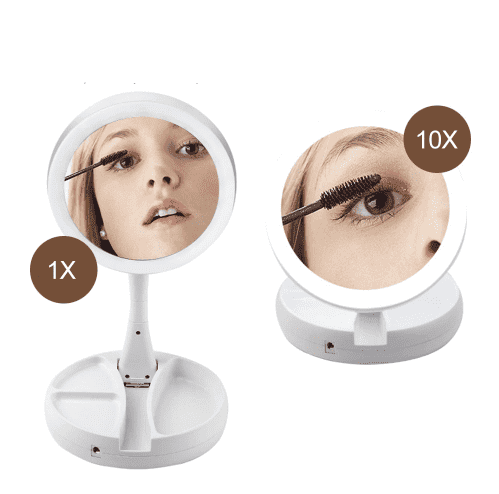 Folding LED Makeup Mirror