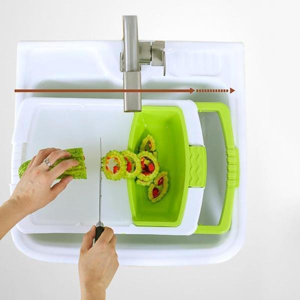 2-in-1 Cutting Board & Sink Strainer