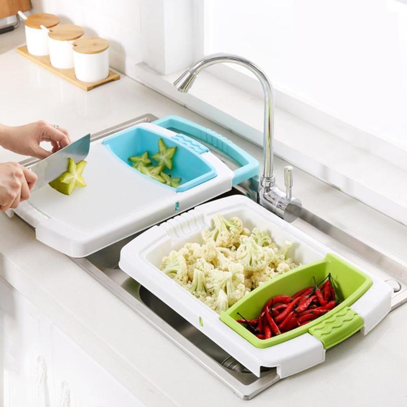 2-in-1 Cutting Board & Sink Strainer