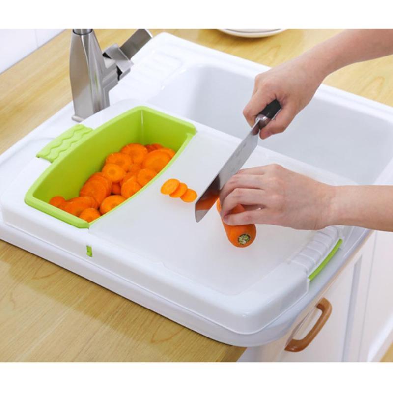 2-in-1 Cutting Board & Sink Strainer