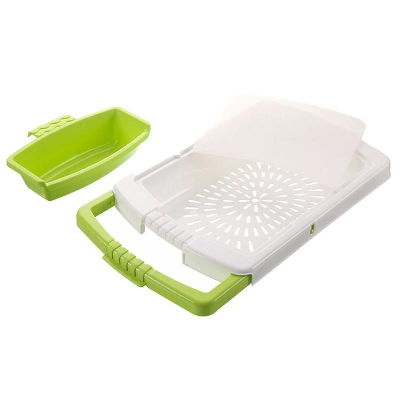 2-in-1 Cutting Board & Sink Strainer