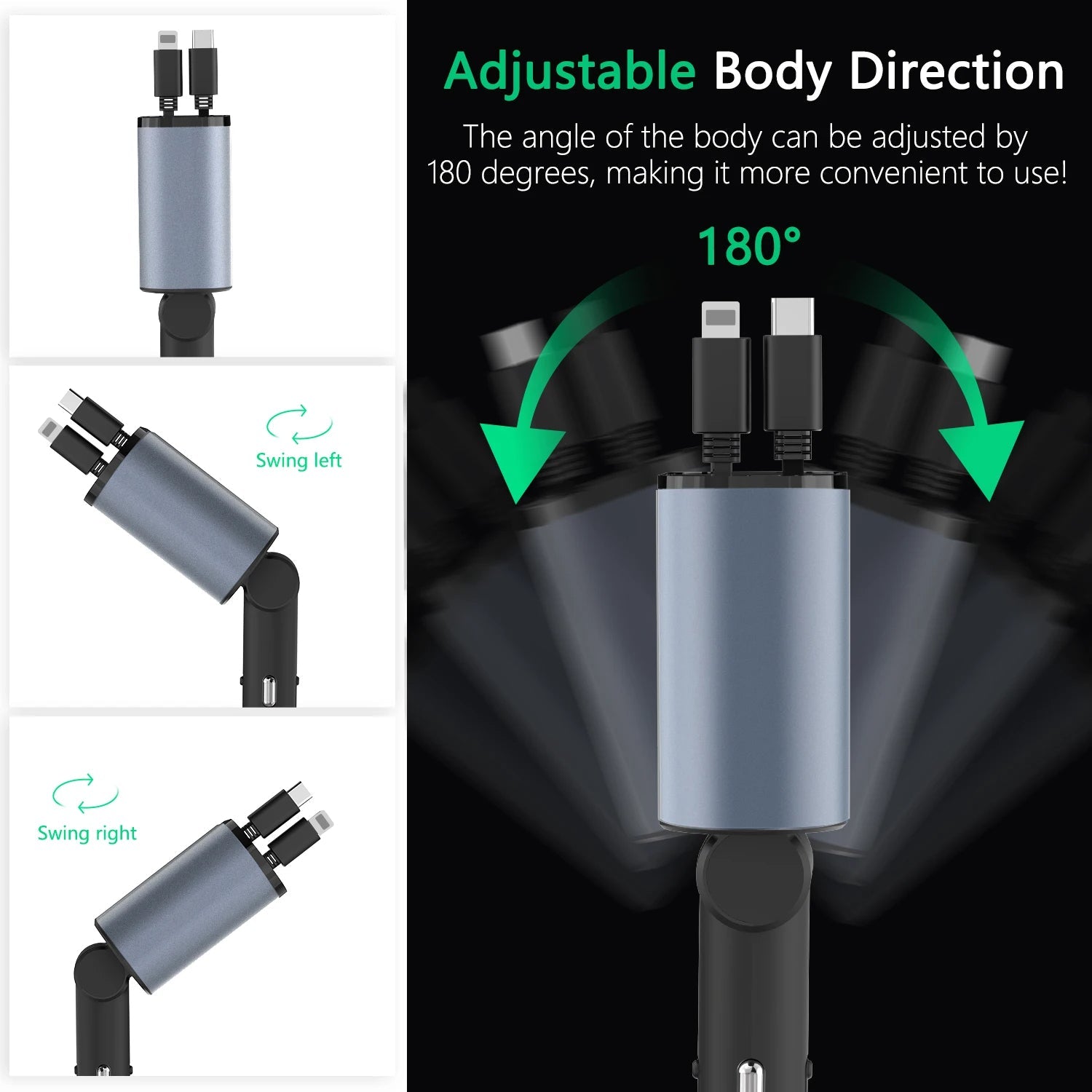 4 IN 1 Retractable Car Charger