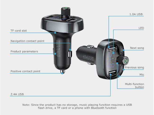 Bluetooth Car Charger Audio Transmitter