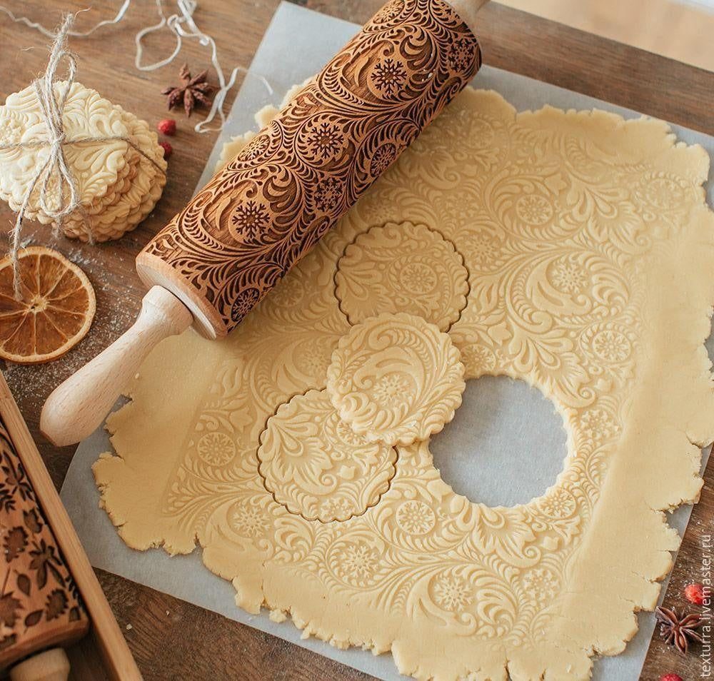 Christmas 3D Pattern Pastry Rolling Pin