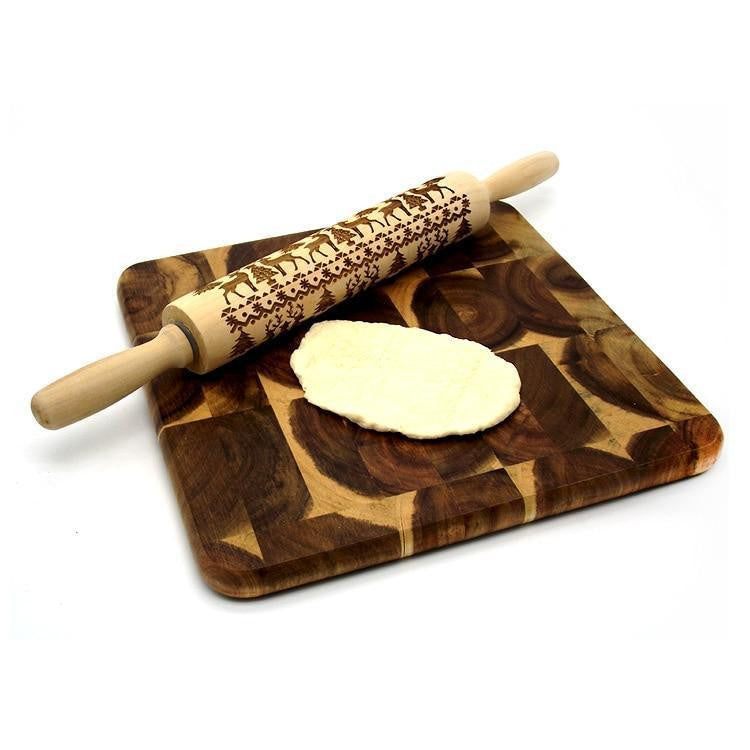 Christmas 3D Pattern Pastry Rolling Pin