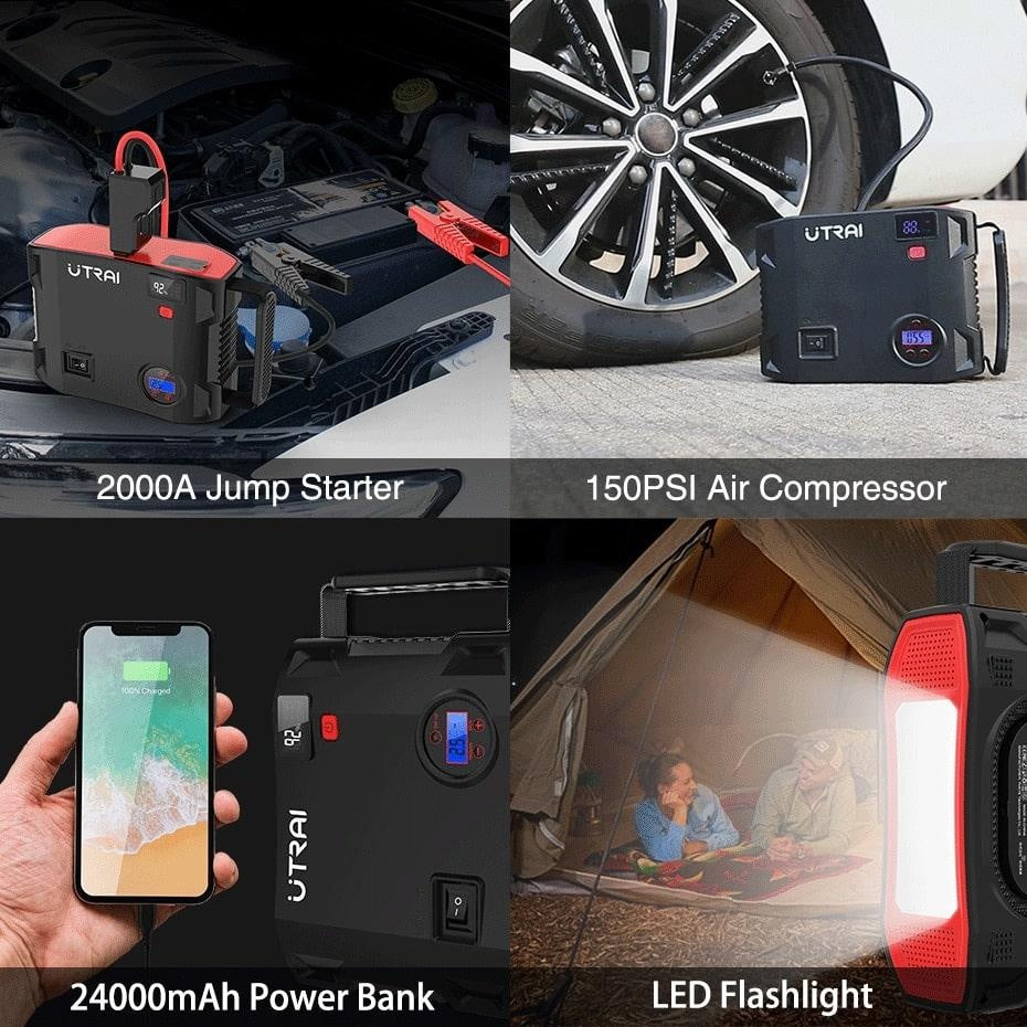 4-in-1 Jump Starter & Air Compressor