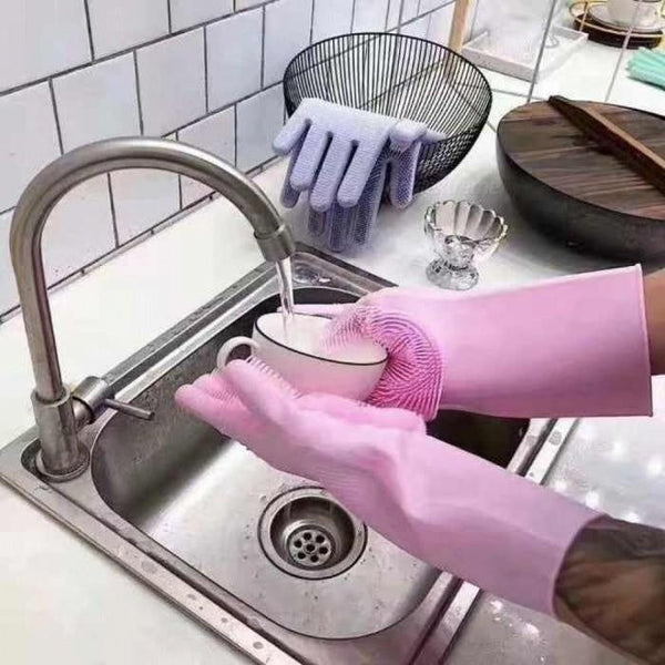 Multi-Purpose Scrubber Dishwashing Gloves