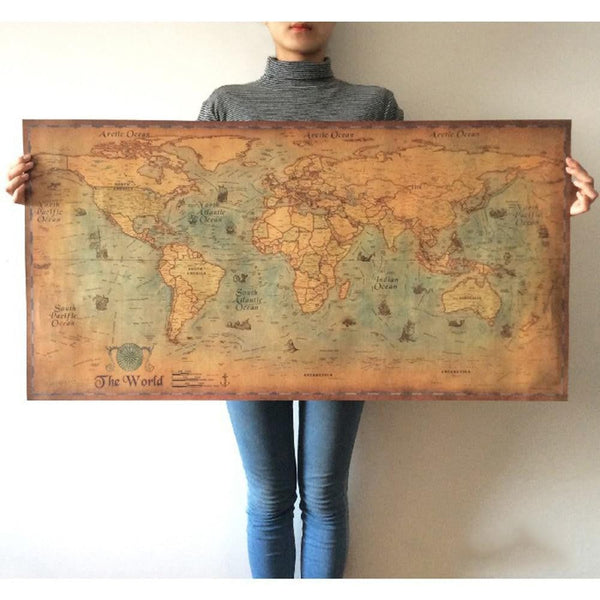 Ocean Sea Vintage World Map