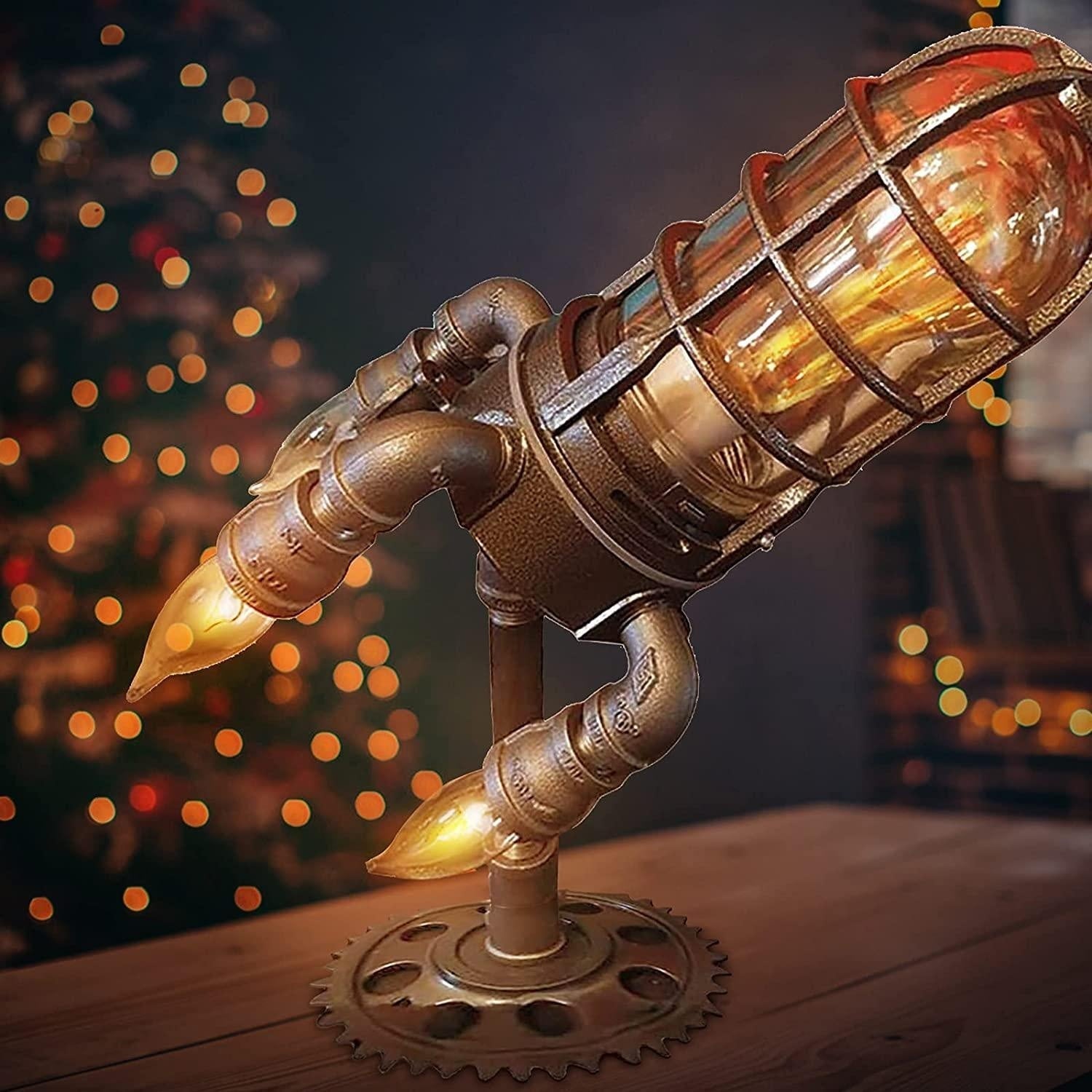 Steampunk Rocket Lamp