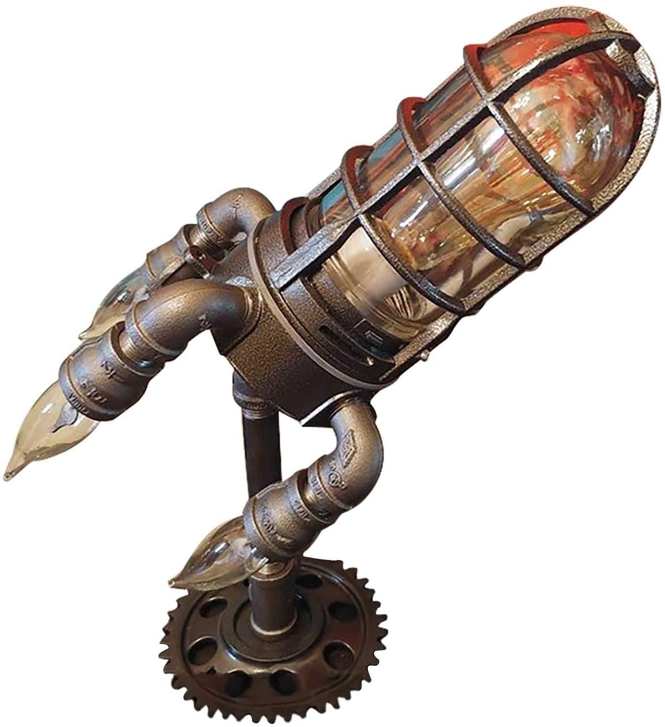 Steampunk Rocket Lamp