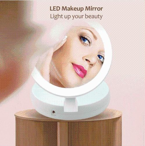 Folding LED Makeup Mirror