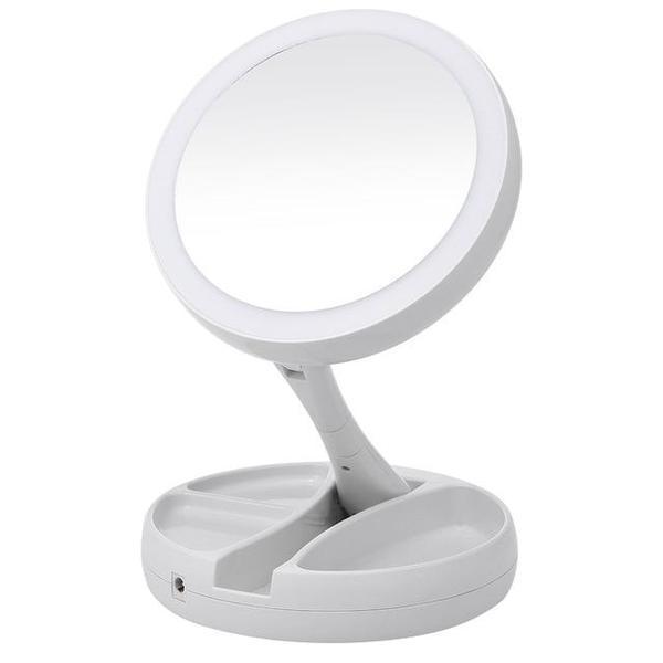 Folding LED Makeup Mirror